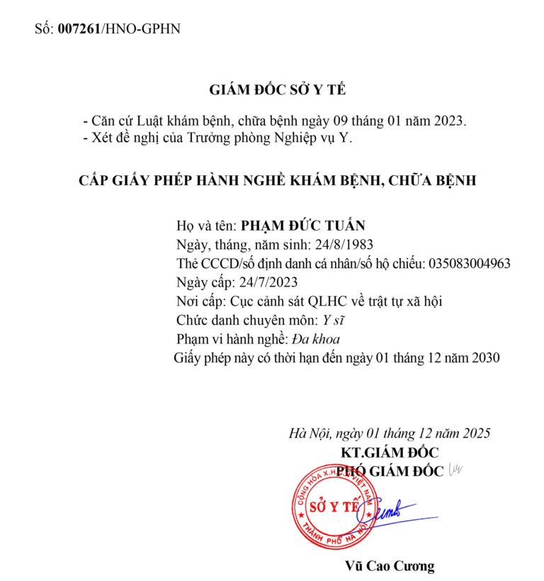 Giấy phép hoạt động KCB